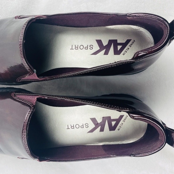 Anne Klein Sport Believer Faux Patent Leather Maroon Loafer Women Size 10M - Picture 7 of 8